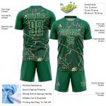 Custom Kelly Green Cream Lightning Sublimation Soccer Uniform Jersey