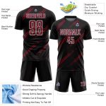 Custom Black Crimson-White Abstract Fragment Art Splash Sublimation Soccer Uniform Jersey